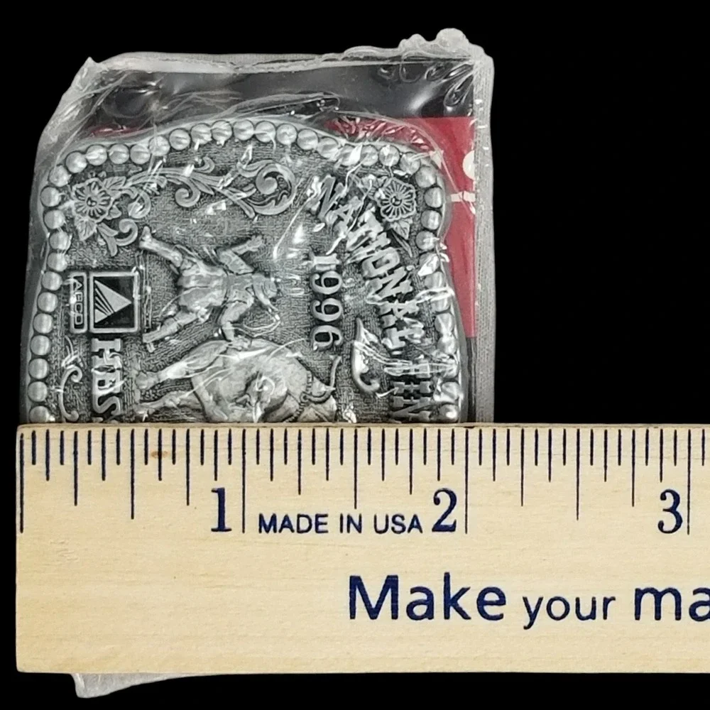 1996 National Finals Rodeo Hesston Small‎ Belt Buckle Bull Rider Western NEW